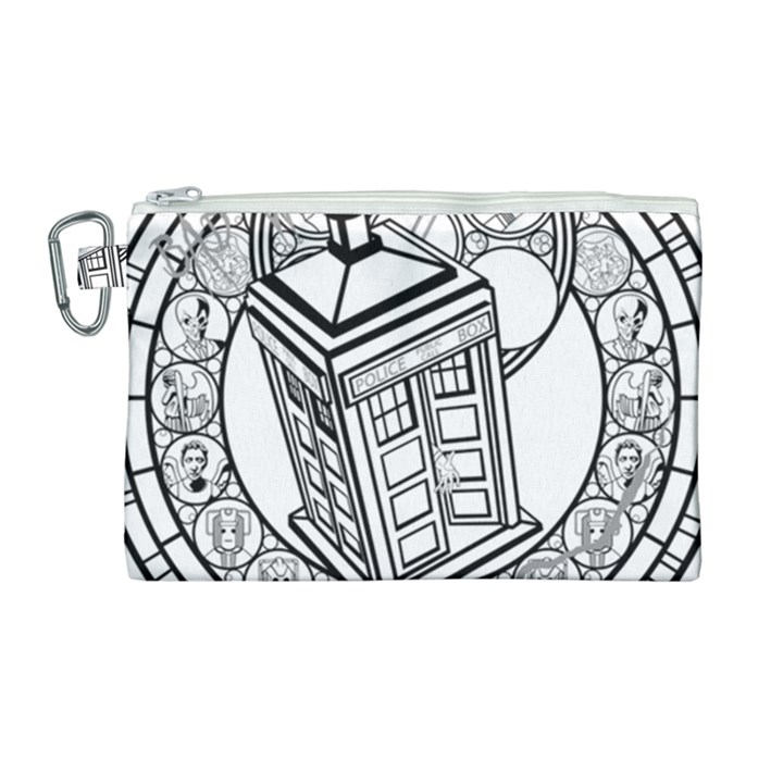 Bad Wolf Tardis Art Drawing Doctor Who Canvas Cosmetic Bag (Large)