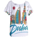 Burj Khalifa Skyline Clip Art Drawing Comic World Women s Oversized Tee View1