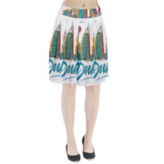 Burj Khalifa Skyline Clip Art Drawing Comic World Pleated Skirt by Sudhe