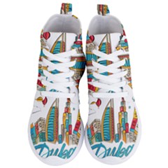 Burj Khalifa Skyline Clip Art Drawing Comic World Women s Lightweight High Top Sneakers by Sudhe