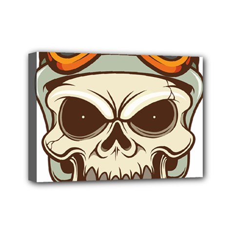 Motorcycle Helmet Skull Clip Art Cranial Skeleton Mini Canvas 7  X 5  (stretched) by Sudhe