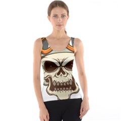 Motorcycle Helmet Skull Clip Art Cranial Skeleton Tank Top by Sudhe