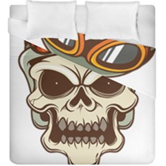 Motorcycle Helmet Skull Clip Art Cranial Skeleton Duvet Cover Double Side (king Size) by Sudhe