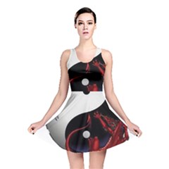 Yin And Yang Chinese Dragon Reversible Skater Dress by Sudhe