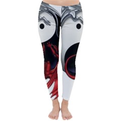 Yin And Yang Chinese Dragon Classic Winter Leggings by Sudhe