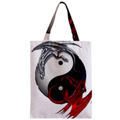 Yin And Yang Chinese Dragon Zipper Classic Tote Bag by Sudhe