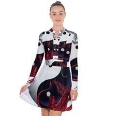 Yin And Yang Chinese Dragon Long Sleeve Panel Dress by Sudhe