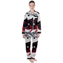 Yin And Yang Chinese Dragon Satin Long Sleeve Pyjamas Set by Sudhe