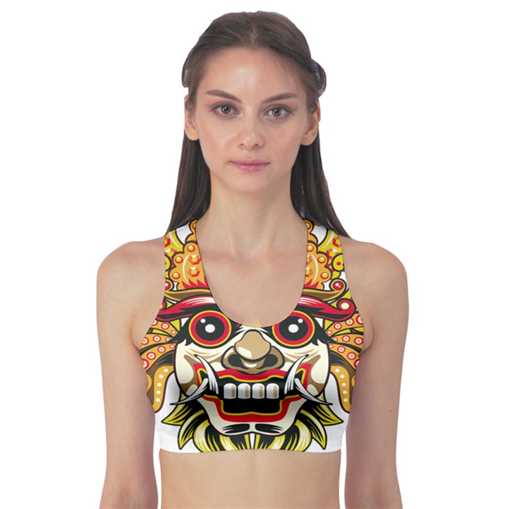 Bali Barong Mask Euclidean Vector Chiefs Face Sports Bra