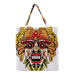 Bali Barong Mask Euclidean Vector Chiefs Face Grocery Tote Bag by Sudhe