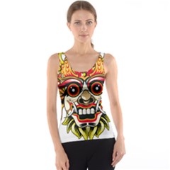 Bali Barong Mask Euclidean Vector Chiefs Face Tank Top by Sudhe