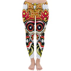 Bali Barong Mask Euclidean Vector Chiefs Face Classic Winter Leggings by Sudhe