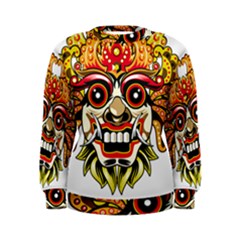 Bali Barong Mask Euclidean Vector Chiefs Face Women s Sweatshirt by Sudhe