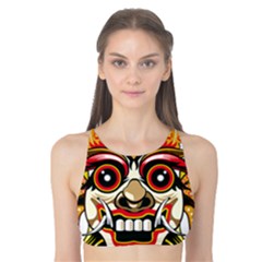 Bali Barong Mask Euclidean Vector Chiefs Face Tank Bikini Top by Sudhe