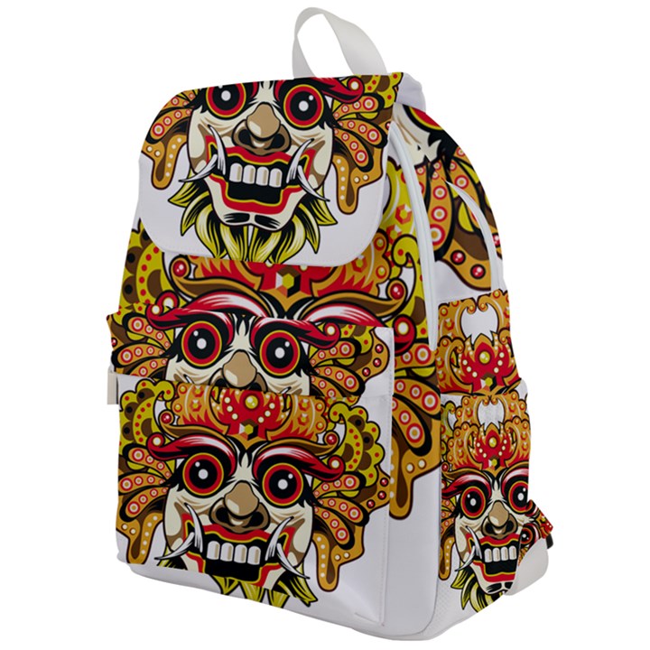 Bali Barong Mask Euclidean Vector Chiefs Face Top Flap Backpack