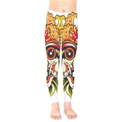 Bali Barong Mask Euclidean Vector Chiefs Face Kids  Legging by Sudhe