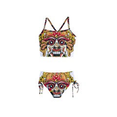 Bali Barong Mask Euclidean Vector Chiefs Face Girls  Tankini Swimsuit by Sudhe