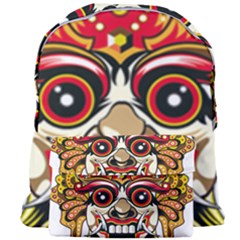 Bali Barong Mask Euclidean Vector Chiefs Face Giant Full Print Backpack by Sudhe