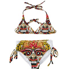 Bali Barong Mask Euclidean Vector Chiefs Face Kids  Classic Bikini Set by Sudhe