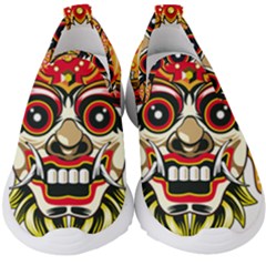 Bali Barong Mask Euclidean Vector Chiefs Face Kids  Slip On Sneakers by Sudhe