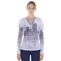 Division A Collection Of Science Fiction Fairytale V-neck Long Sleeve Top by Sudhe