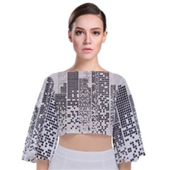 Division A Collection Of Science Fiction Fairytale Tie Back Butterfly Sleeve Chiffon Top by Sudhe