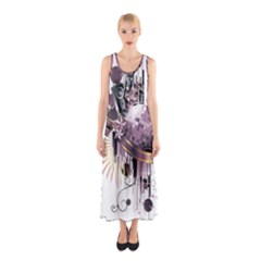 Nightclub Disco Ball Dj Dance Speaker Sleeveless Maxi Dress by Sudhe