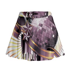 Nightclub Disco Ball Dj Dance Speaker Mini Flare Skirt by Sudhe