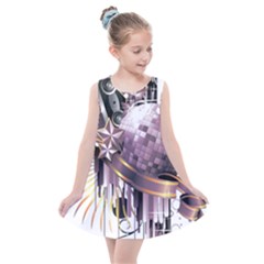 Nightclub Disco Ball Dj Dance Speaker Kids  Summer Dress