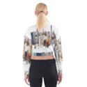 Hong Kong Skyline Watercolor Painting Poster Cropped Sweatshirt View2