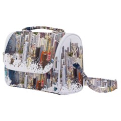 Hong Kong Skyline Watercolor Painting Poster Satchel Shoulder Bag