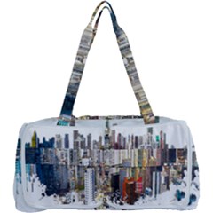 Hong Kong Skyline Watercolor Painting Poster Multi Function Bag by Sudhe