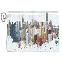 Hong Kong Skyline Watercolor Painting Poster Canvas Cosmetic Bag (xxl) by Sudhe