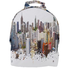 Hong Kong Skyline Watercolor Painting Poster Mini Full Print Backpack