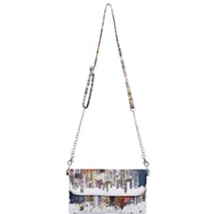 Hong Kong Skyline Watercolor Painting Poster Mini Crossbody Handbag by Sudhe