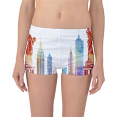 New York City Poster Watercolor Painting Illustrat Boyleg Bikini Bottoms by Sudhe