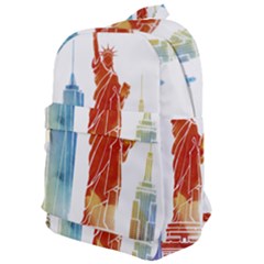 New York City Poster Watercolor Painting Illustrat Classic Backpack