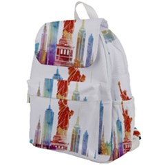 New York City Poster Watercolor Painting Illustrat Top Flap Backpack