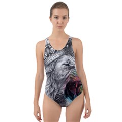 Lion King Head Cut-out Back One Piece Swimsuit by Sudhe