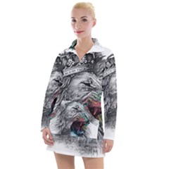 Lion King Head Women s Hoodie Dress