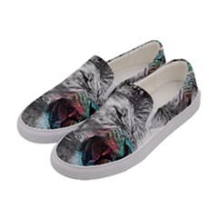 Lion King Head Women s Canvas Slip Ons by Sudhe