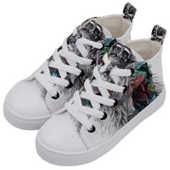 Lion King Head Kids  Mid-top Canvas Sneakers by Sudhe