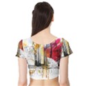 New York City Skyline Vector Illustration Short Sleeve Crop Top View2