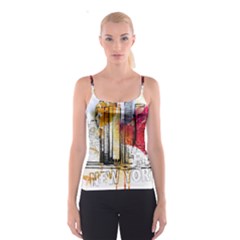 New York City Skyline Vector Illustration Spaghetti Strap Top by Sudhe