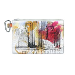 New York City Skyline Vector Illustration Canvas Cosmetic Bag (medium) by Sudhe