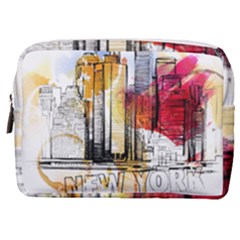 New York City Skyline Vector Illustration Make Up Pouch (medium) by Sudhe