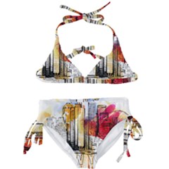 New York City Skyline Vector Illustration Kids  Classic Bikini Set