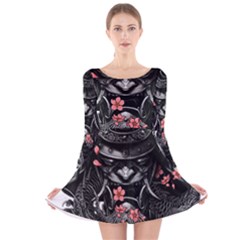 Sleeve Tattoo  Samurai Long Sleeve Velvet Skater Dress