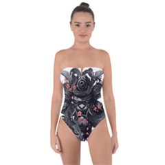 Sleeve Tattoo  Samurai Tie Back One Piece Swimsuit