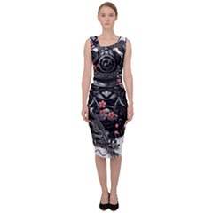 Sleeve Tattoo  Samurai Sleeveless Pencil Dress